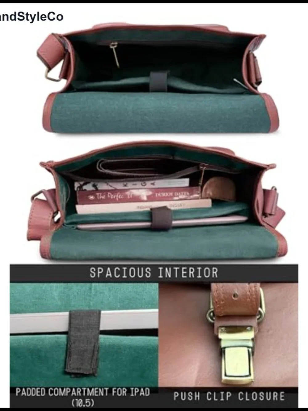 Vintage Full-Grain Goat Leather Crossbody Bag with Adjustable Strap